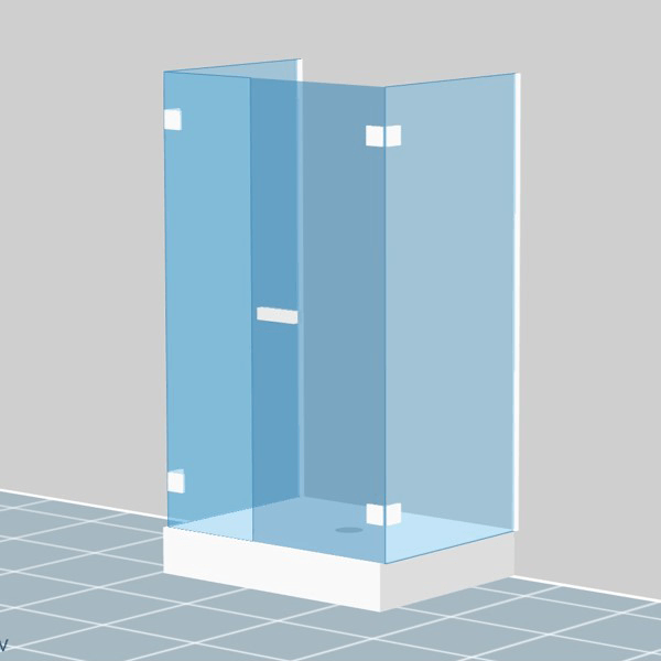 Parois pour cabine de douche Sur-mesure - Configurateur 3D verres