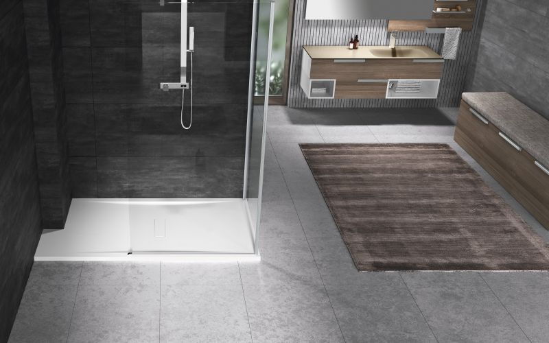 Bac de douche custom 1400x700 mm B.3.5 mm blanc doux Blanc mat