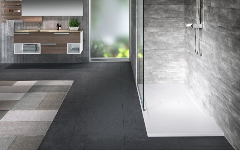 Bac de douche custom 1800x900 mm B.120 mm blanc doux Blanc mat